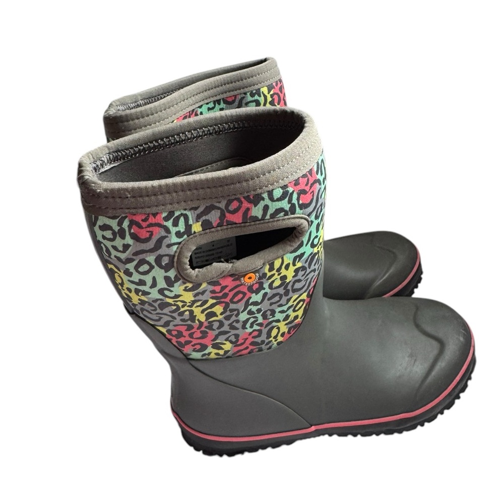 Bogs Kids Boots with Multicolor Leopard Print